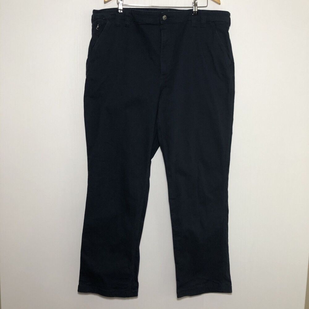 Duluth Trading Pants Mens 44 W 34 Blue Flex Fire Hose Foreman Canvas Workwear